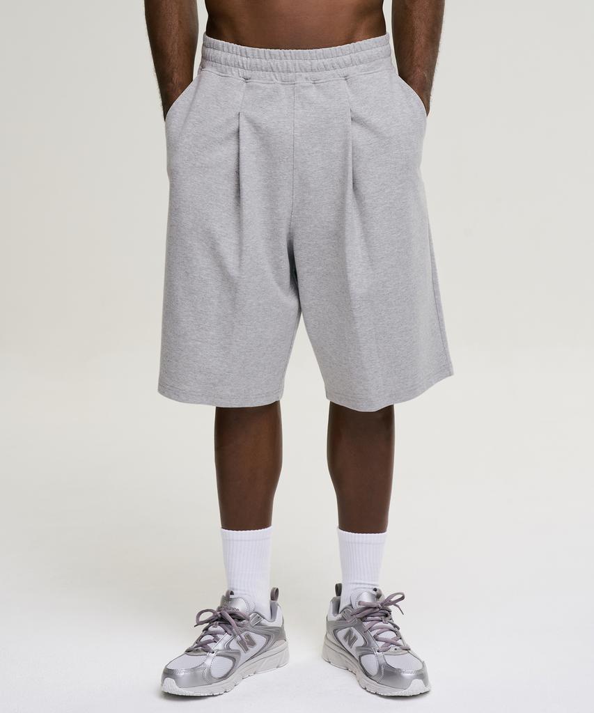 Leijibi One-Pleat Giant Fit Fresh Bermuda Pants M Melange Grey