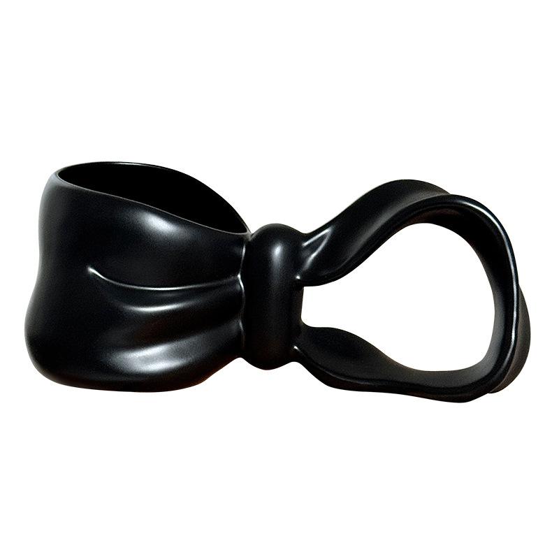Wind Bow Shape Ceramic Cup Design Sense Color Glaze Girls Gift High Value Couple Cup