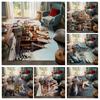 House Entrance Carpet Home Door Mat Living Room Bath Foot Bathroom Non-slip Water Absorption Rugs Bath Merry Christmas Winter