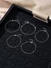 5PCS/7PCS Fashion Stainless Steel Love Bead Chain Bracelet Set Commuter Elegant Leisure Accessories Neutral Stackable