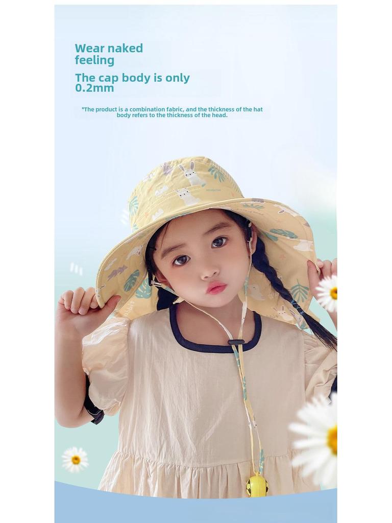 Dziecięcy kapelusz przeciwsłoneczny na lato: Ochrona UV, Uroczy design z szerokim rondem dla dziewczynek i chłopców
