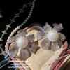 Mermaid Bubble Flowers Gem Pearl Earrings, Tahiti, Bow Star Zircon, Pearl Necklace