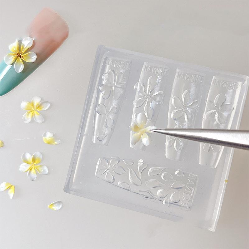 Silicone Nail Carving Mold Flower 3D Acrylic Nail Art Decorations Stamping Plates Diy Manicure Nail Accessories Tools