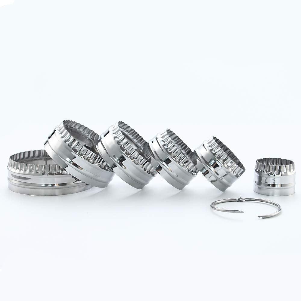 6Pcs Rust-proof Wavy Hem Biscuit Cutter Hand Press Type Dumpling Skin Cutting Mold Cake