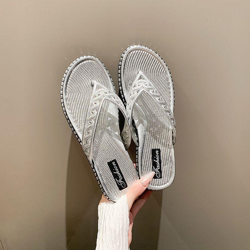 Korean Version of Trendy Flip-flops Casual Girls Versatile Non-slip Toe Cool Slippers 2025 Summer and Autumn New Fashion Internet Celebrities