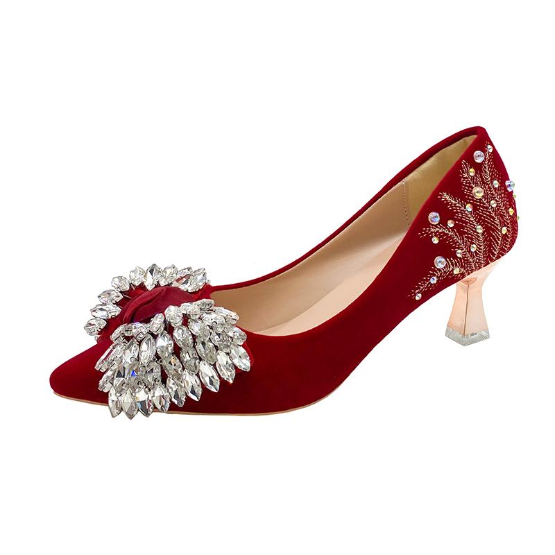 Fashion Beautiful High-heeled Wedding Shoes, Two Wear 2025 Spring and Autumn New Shoes