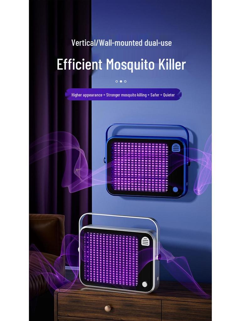 Wiederaufladbarer Faltbarer Elektrischer Mückenschläger & Lampe - Zwei-in-Eins Rotierender Mückenvernichter für Zuhause, Wohnheim oder Büro