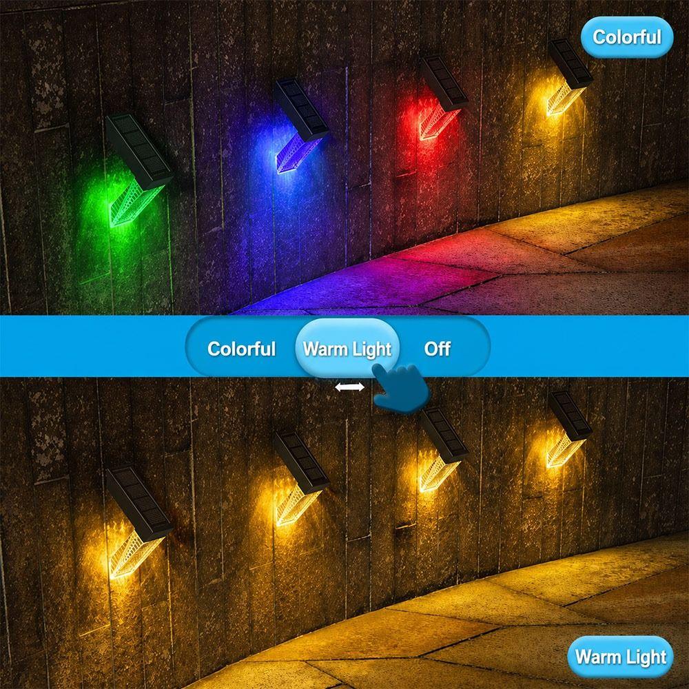 LED Solar Wall Lamp IP65 Waterproof Solar Step Light New LED Wall Lamp  Garden Decoration