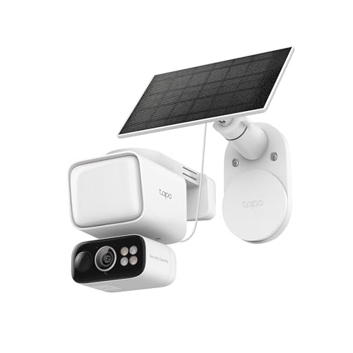 Tapo Outdoor Security Camera, Solar Powered, No Wiring Required, Sensor Light, 800 Lumens, Automatic On/Off, 2K 3MP, 360° Pan/Tilt, AI Detection, Full