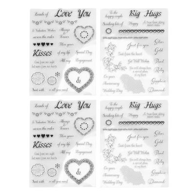 4Pcs Clear Stamp Romantic Style Clear Safe Reusable TPR Wide Application Transparent Stamp for