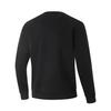 Li-Ning Anti-Static Anti-Bacterial Warm Solid Color Crew Neck Pullover Fleece Long Sleeve Sweatshirt Men sweatshirt Black AWDUF99-1