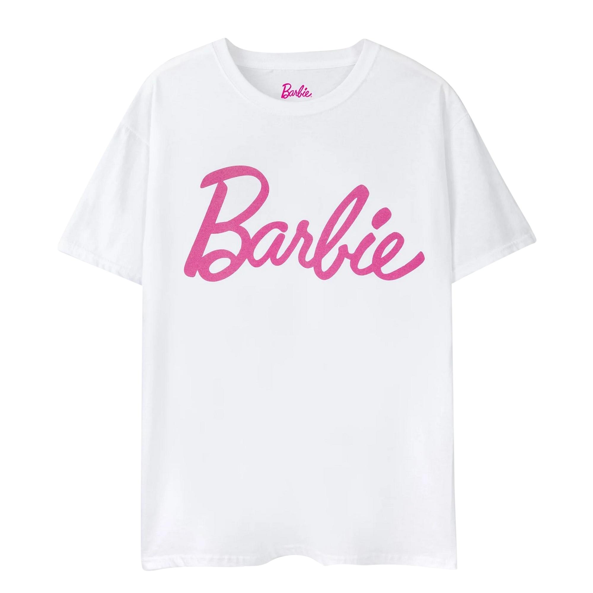 barbie T-shirt classica con logo da donna/donna L bianco