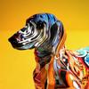 Home Modern Painted Colorful Dachshund Dog Decoration Wine Cabinet Office Decor Desktop Crafts