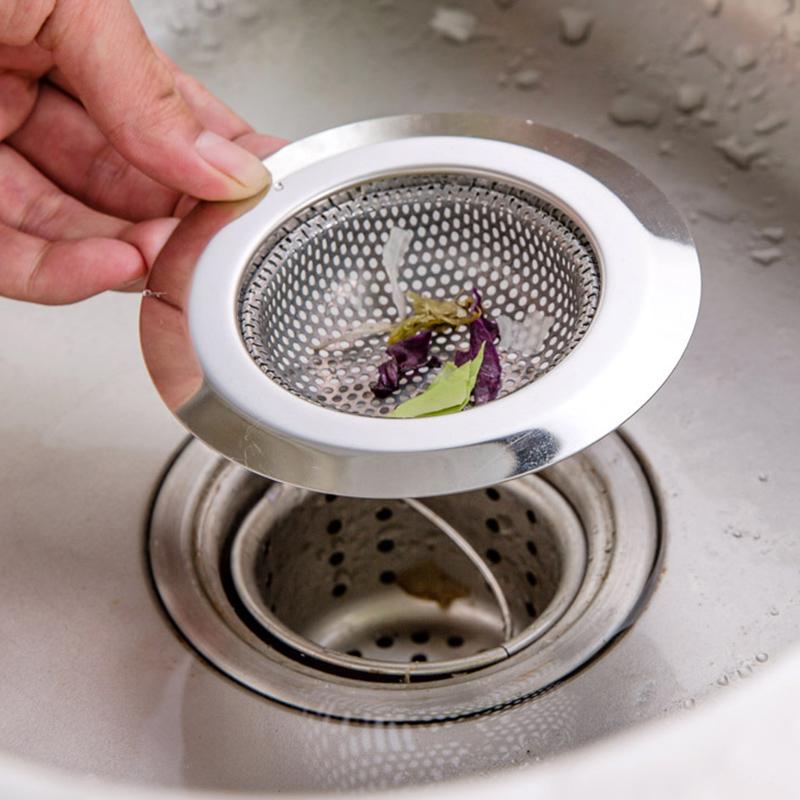 3pcs Sink Strainer Stainless Steel  Bathtub Hair Catcher Stopper Shower Drain Hole Filter Trap Sink Filter Mesh Kitchen Tool