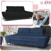 Sofa Couch Savio Living Room Family Furniture Black Corduroy Reg Headrest