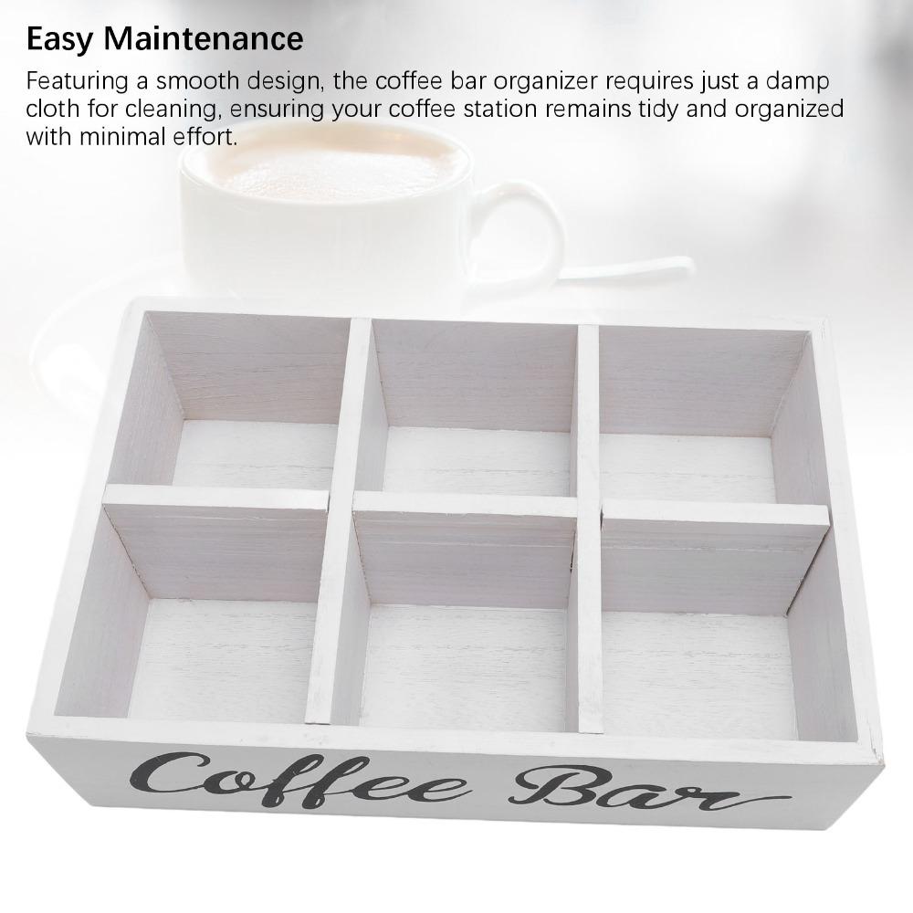 Wooden Material Coffee Station Organizer Black/White Coffee Pods Holder Kitchen Storage белый