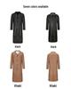 Stilvoller langer Herren-Trenchcoat aus PU-Leder Slim Fit