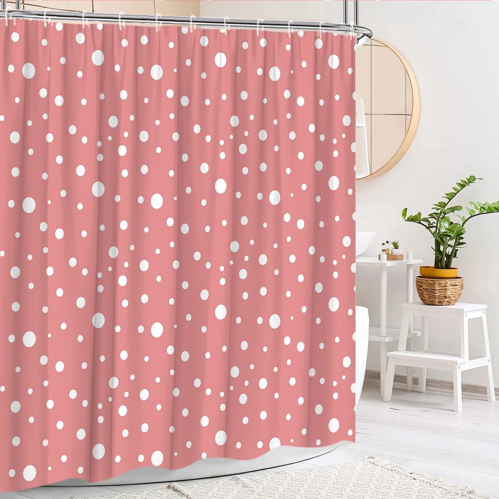 Simple Geometric Shower Curtain Modern Creative Circle Dot Colorful Nordic Bohemian Polyester Fabric Bathroom Decor Curtain Se