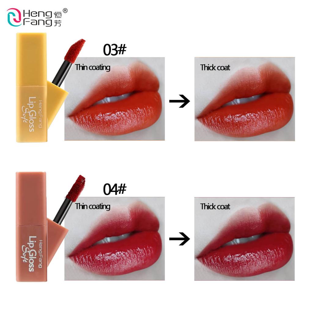 Hengfang 4pcs Mini Waterproof Matte Lip Gloss H7050