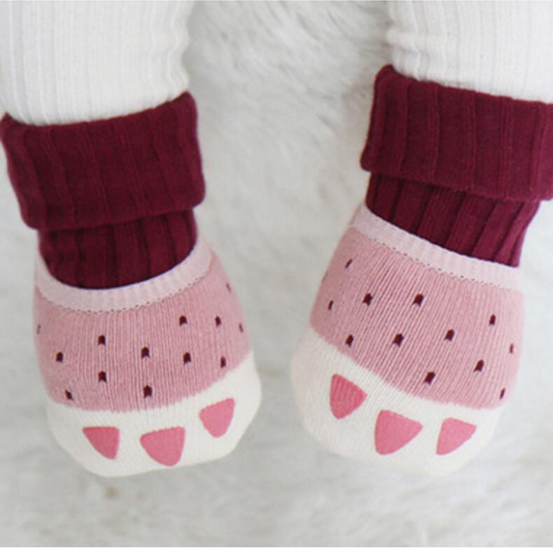 

Детские носки для девочек и мальчиков с принтом, утолщенные махровые, с лапками, одежда, аксессуары для новорожденных, детские, для малышей, тапочки, подарок, одежда, для младенцев 0 to 2 Year