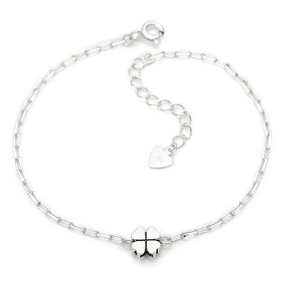 Clover 92.5 Silver Chain Lucky Bracelet