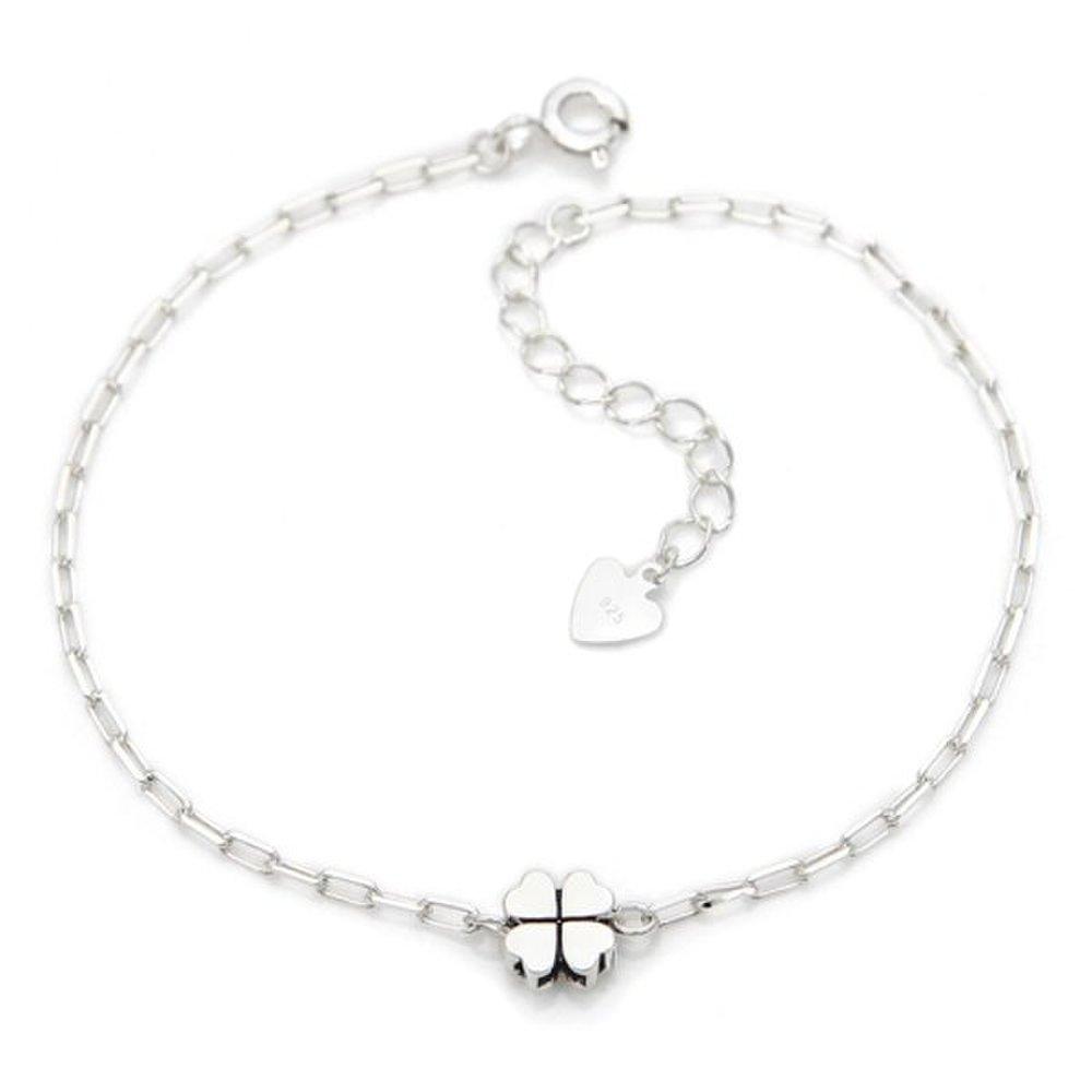 Clover 92.5 Silver Chain Lucky Bracelet