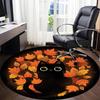 1pc Autumn Cat Office Round Area Rug, Indoor Mat Suitable For Office, Under Office Chairs Bedroom Living Room Home Decor, Room Deco