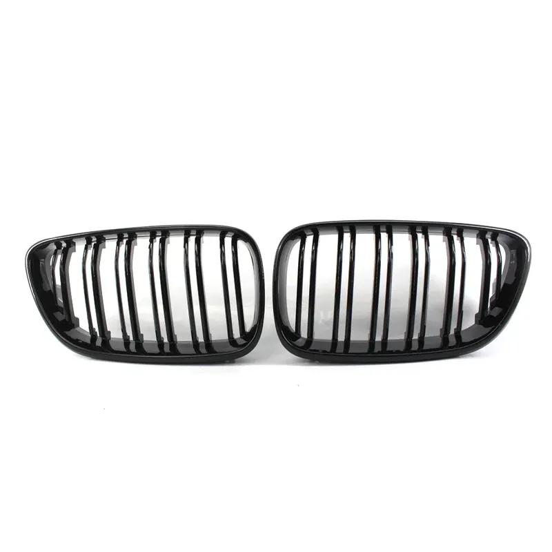 Gloss Black M Color Dual Slat Front Hood Kidney Grilles Grill Compatible For BMW F22 F23 M2 2014-2018 For BMW 225i 218i 220i