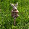 Animal Garden Statue Frog Rabbit Turtle On Shovel Resin Ornament Flower Pot Insert Animal Figurine for Bonsai
