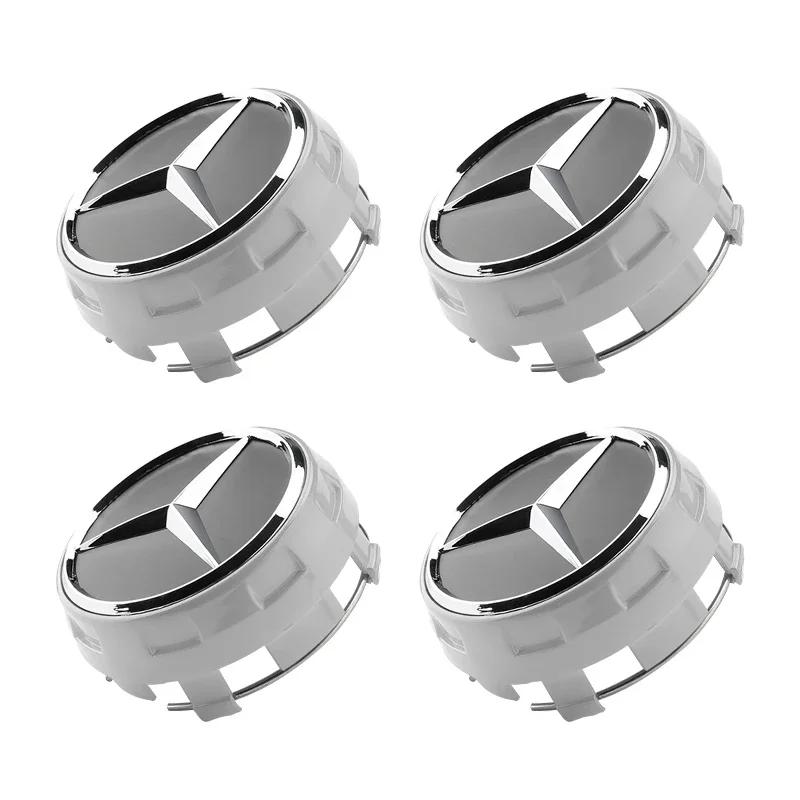 4 Stück/Los 75mm A0004000900 Auto Radnabenkappe Emblem Abzeichen Logo für Mercedes Benz AMG C43 C63 E43 E53 E63 W205 W213 Zubehör