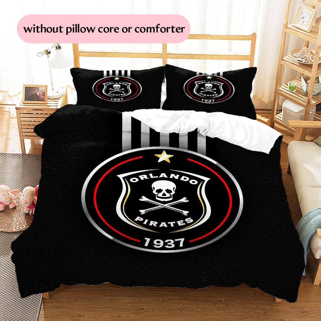 Orlando Pirates Pattern Bedding Quilt Set Home Decoration Gift (1 * duvet cover + 2 * pillowcase without core)