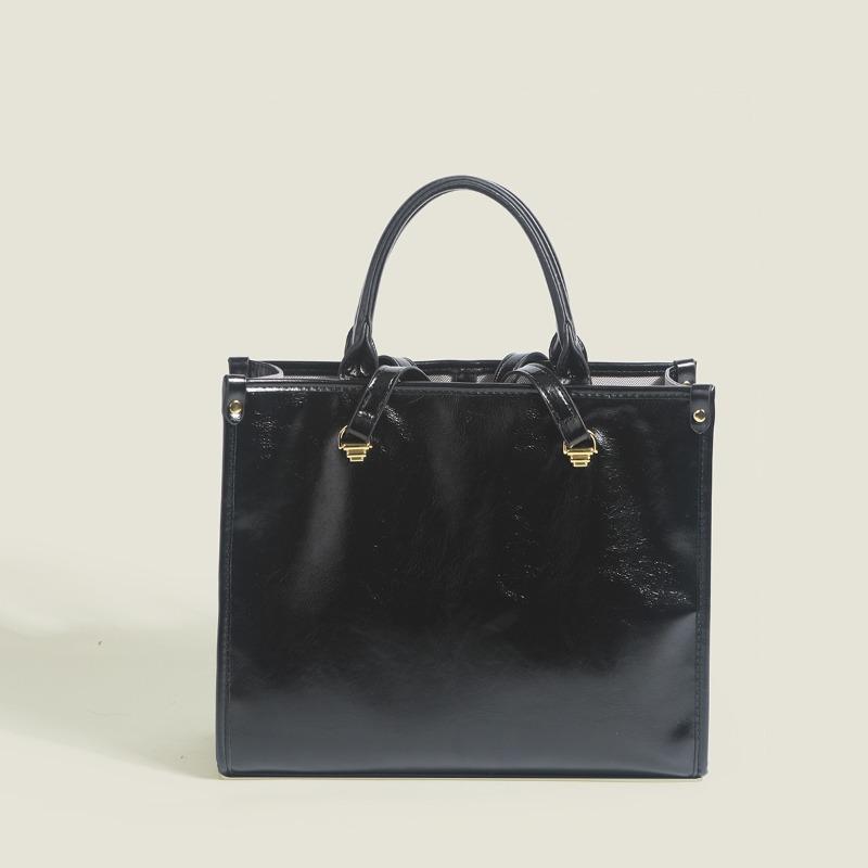 

Новая женская сумка простая однотонная сумка-тоут модная сумка для мамы и ребенка универсальная женская сумка через плечо чёрный