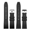 [WOCCI] Fluororubber Watch Band 20mm Silicone Watch Strap Luxury Watch Rubber Strap Quick Release Black/Silver Buckle