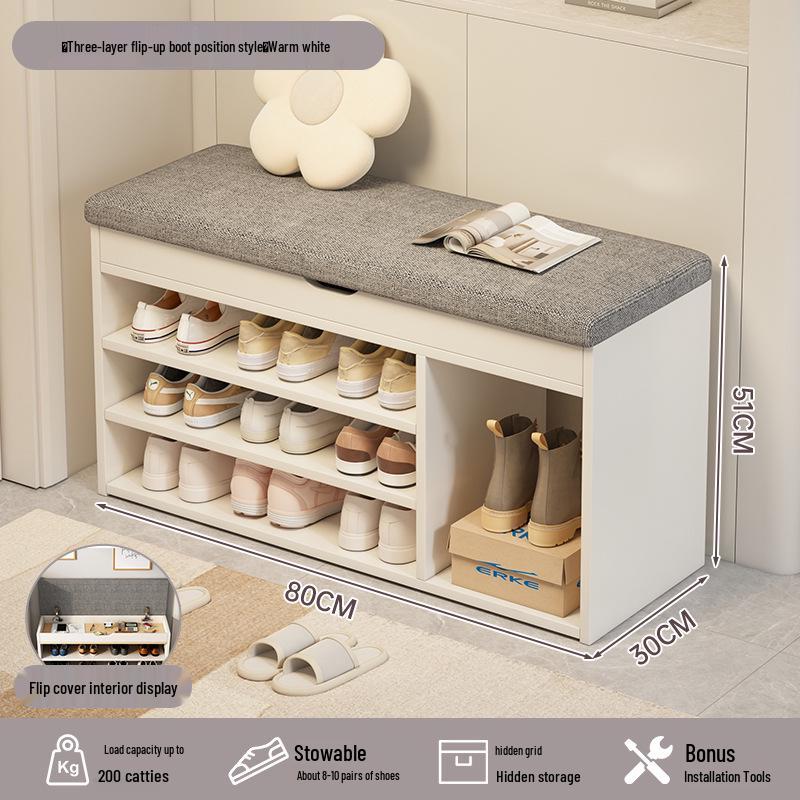 

Табурет для переобувания и шкаф для хранения: Прихожая, обувница, скамья и встроенный шкаф для дома Large Capacity Shoe-changing Stool