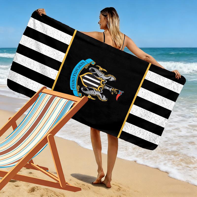 Newcastle United Logo Aufdruck Strandtuch, Großes Weiches Schnelltrocknendes Handtuch für Strand Camping Schwimmen