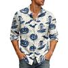 Men's Long Sleeve Cardigan with Halloween Print for Trendy Party Wear