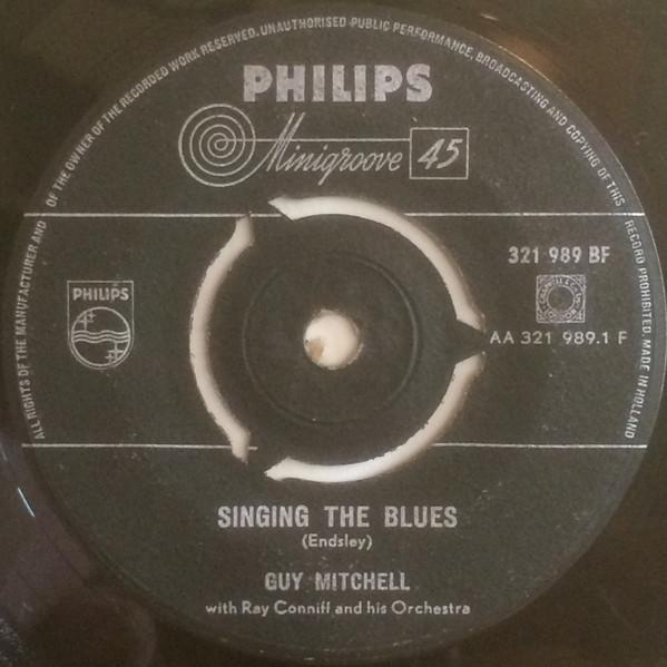 

7inch Record GUY MITCHELL Singing The Blues 321989BF Philips 1956 Netherland Rock Used