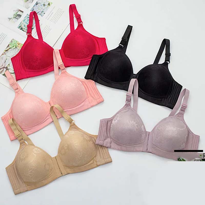 Sutien Mare cu Nasture Frontal Sexy Respirabil Stil Subțire Fără Sârmă Lenjerie Femei Tip Ajustare Convergență Simplu Casual Imprimeu Brodat Modă