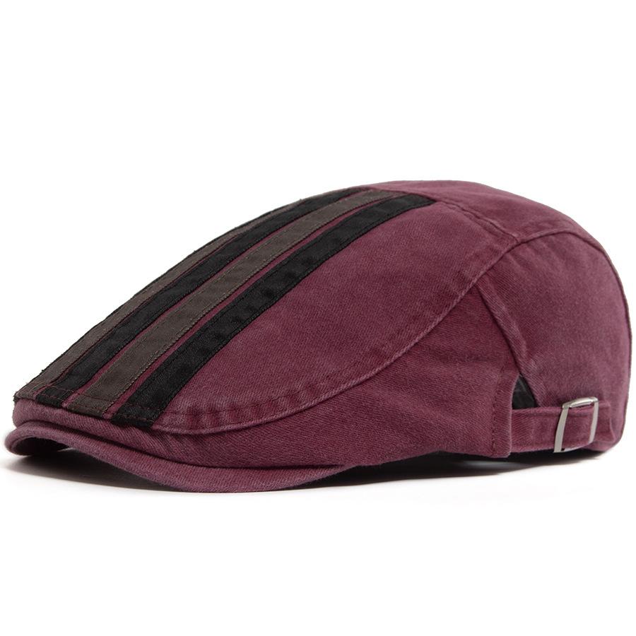 Prana stara czapka z daszkiem męska pięciopasmowa patchworkowa retro beret casualowa czapka