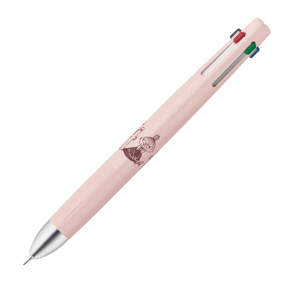 Zebra Moomin Limited Shell Pink Ballpoint Pen Mechanical Blen4+S Multi-Function Pen, 0.5mm, Edition, Barrel, 4-Color + Pencil, B4, SAS88-MM-SHP