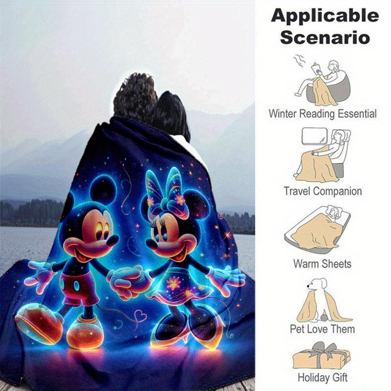1pc Mickey Printing Blanket - Soft, All-Season Throw for Living Room, Bedroom,Personalized Gift with Adorable Cartoon Design