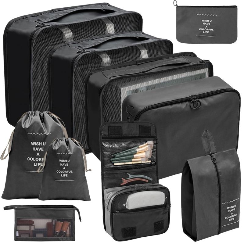 Packing Cubes for Suitcases 10Pcs Luggage Organizers Bags for Travel Waterproof Packing Cube Storage Bags for Suitcases