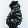 Unisex Oversized Hooded Cotton Puffer Jacket With Faux Fur Trim Hip Hop Streetwear Winter Coat