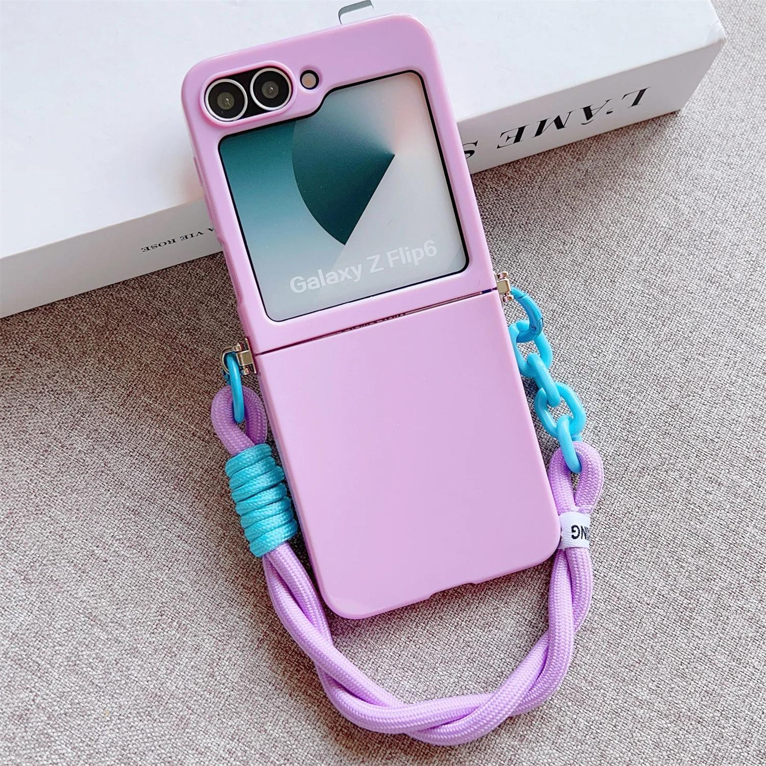

Phone Case For Xiaomi Mix Flip Cute Candy Solid Protective Cover Mix Flip Cases MixFlip Funda With Wrist Strap Slim Xiaomi Mix Flip фіолетовий