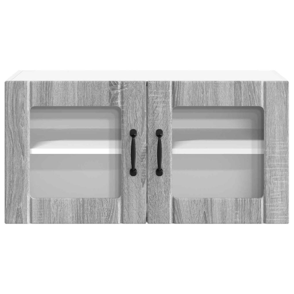 Wall Mounted Glass Cabinet LUCCA Grey Sonoma 80 x 31 x 40 cm