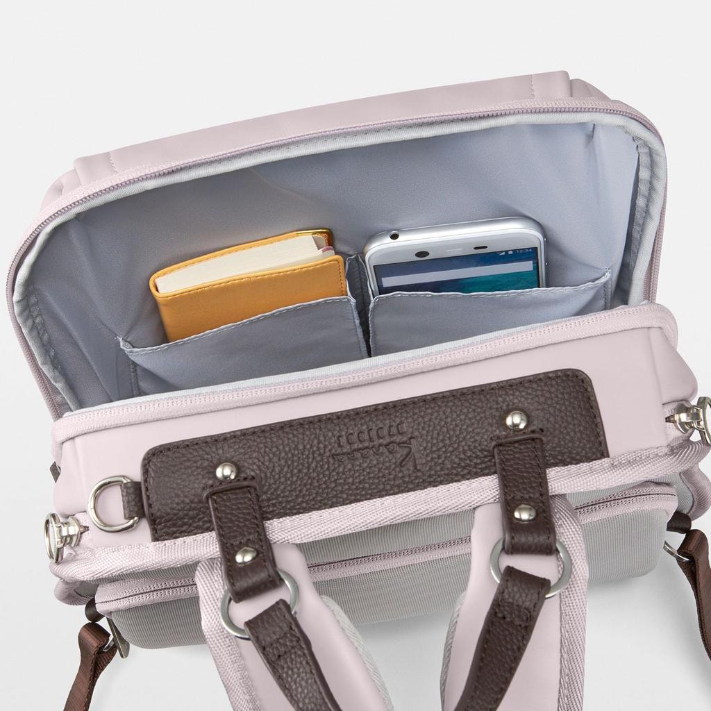 Kanana Project PJ Premium Leather 3 Backpack, A4 Size Storage, No. 17362, Women's, Shell Pink, H37 X W27 X D10cm
