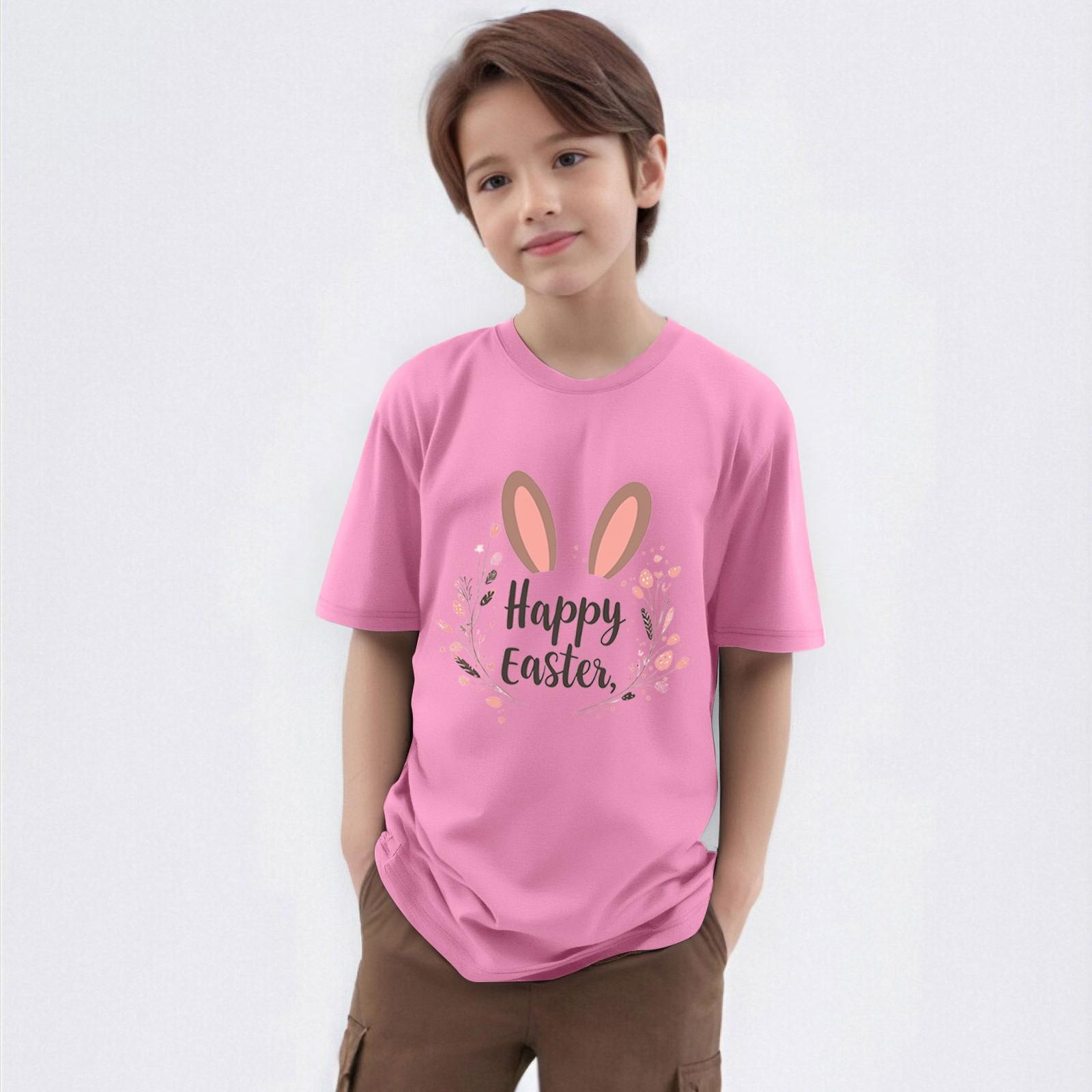 

Детская футболка с круглым вырезом и короткими рукавами 110 розовый