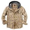 Men's Quilted Lined Button Down Plaid Shirt Add Velvet To Keep Warm Jacket With Hood