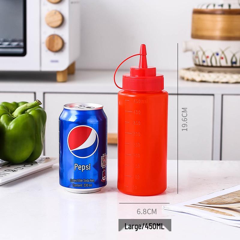 Household Squeeze Oil Bottle - Pointed Mouth for Kitchen Seasoning, Tomato Jam, Salad, or Commercial Use.