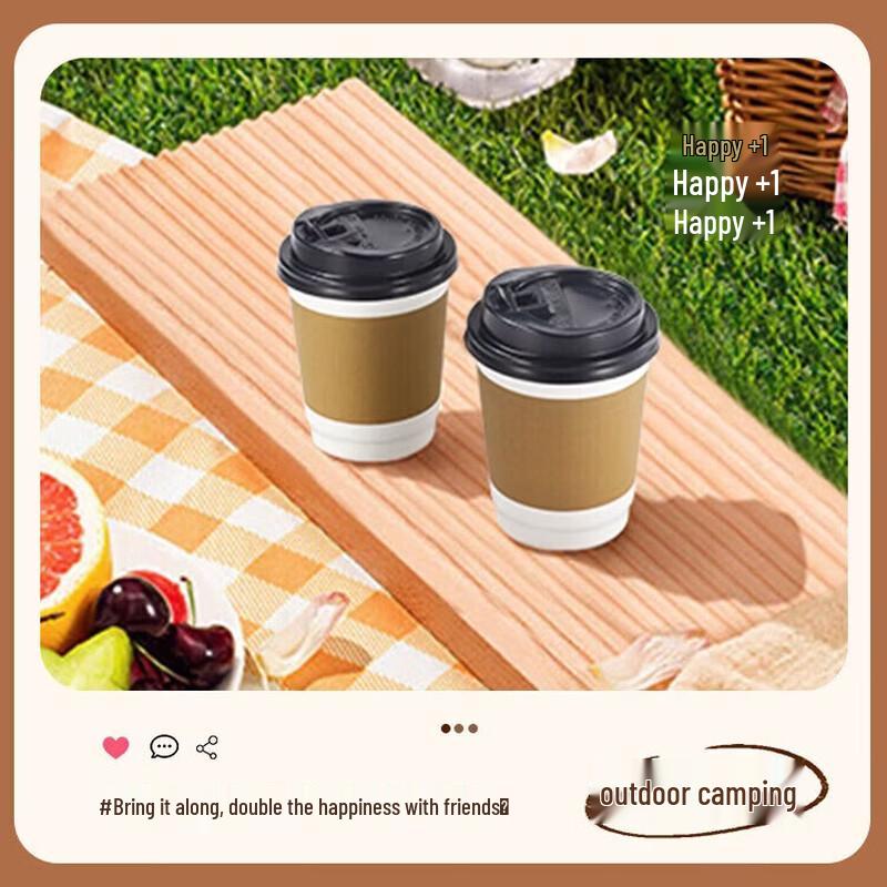 MAXCOOK Disposable Kraft Paper Coffee Cups with Lids